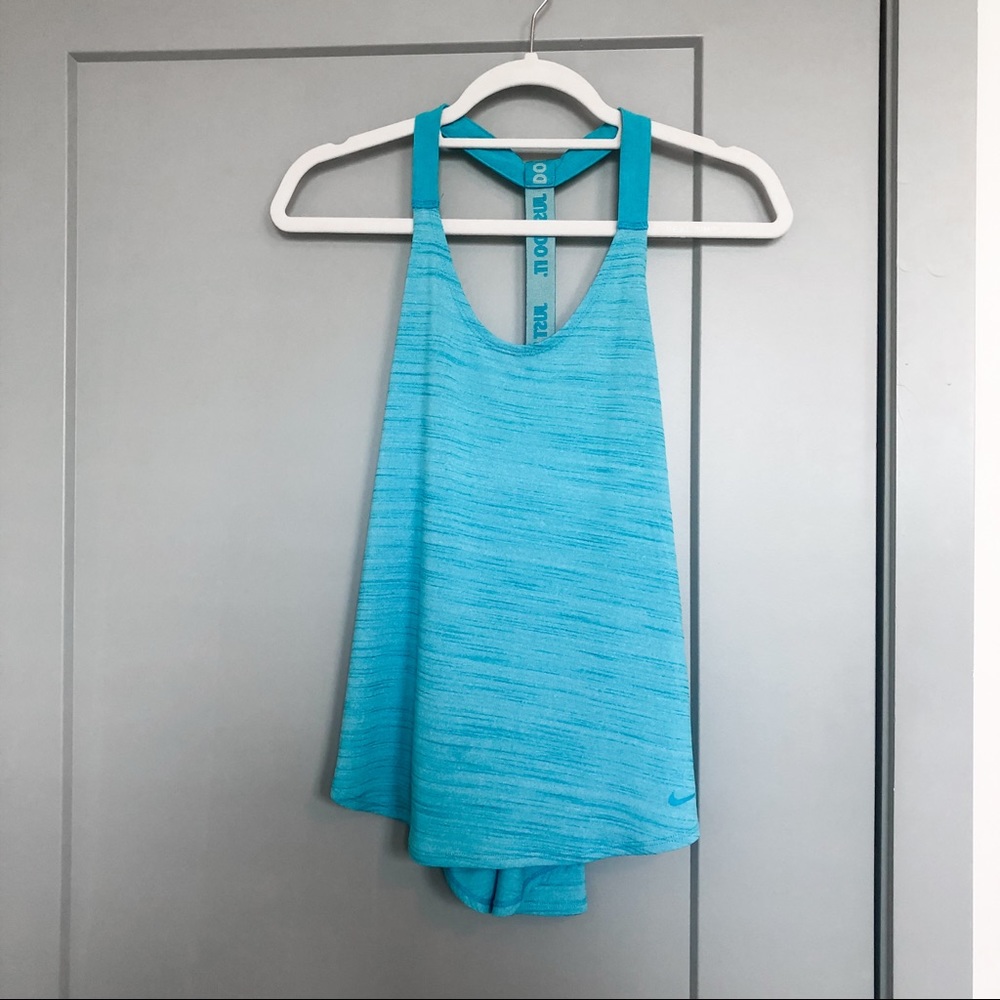 Blue Nike Logo Racerback Running Tank